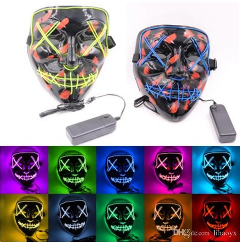 Cheap Halloween Mask Led Light Up Funny Masks The Purge Election Year