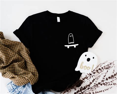 Ghost Pocket Shirt Cute Ghost Shirt Skateboarder Shirt Ghost