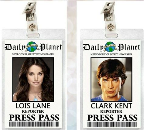 Smallville Lois Lane Clark Kent Daily Planet ID Badge Journalist