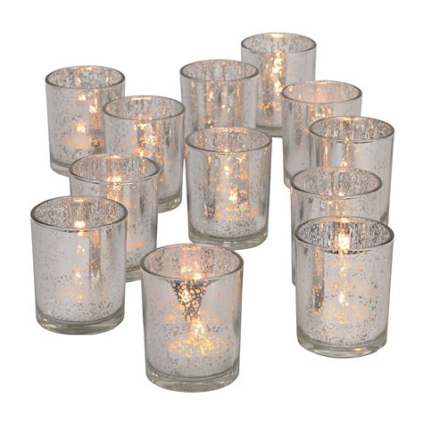 silver mercury glass votive holders set of 12 glass votive holders glass votive candle