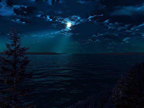 Moon Over Pine Lake By Esheafer On Deviantart