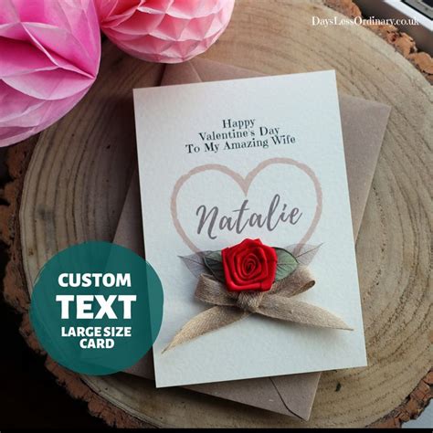 We have painstakingly developed 28 categories of these valentine messages. Unique Valentine Card Wife, Personalised Name, Handmade ...