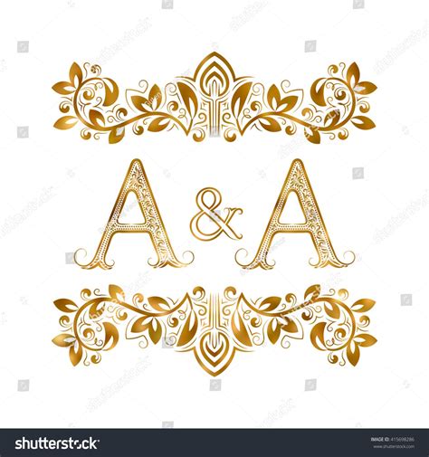 Aa Vintage Initials Logo Symbol Letters Stock Vector Royalty Free
