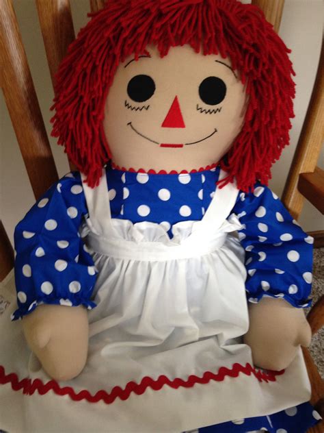 Large Raggedy Ann Doll 36 Inch Tea Stain Color Fabric Body Etsy