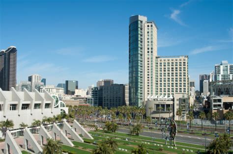 San Diego Convention Center View With Omni Hotel Stock Photo Download