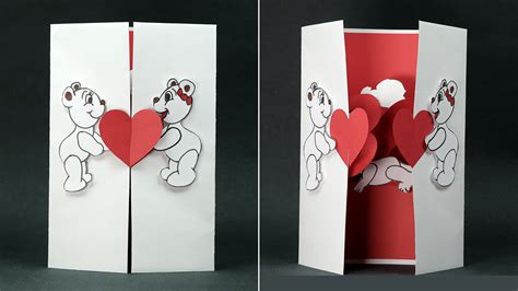 Diy Valentine Card Kissing Couple Pop Up Card Making Tutorial Artsy