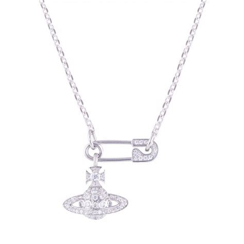 Vivienne Westwood Lucrece Silver Toned Safety Pin Necklace