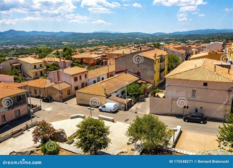 Arzachena Sardinia Italy Panoramic View Of The Town Of Arzachena