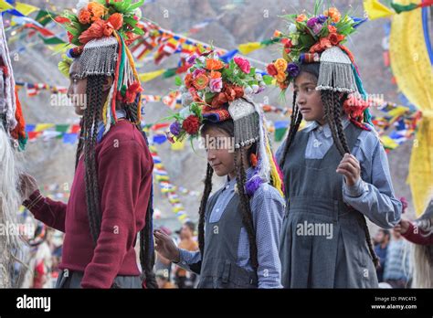 Aryan Brogpa Girls Dancing At A Traditional Festival Biama Village