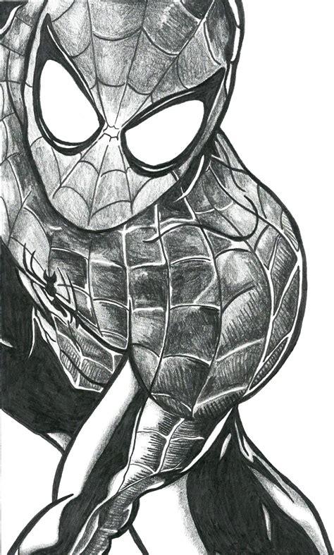 Spider Man Face Pencil Sketch
