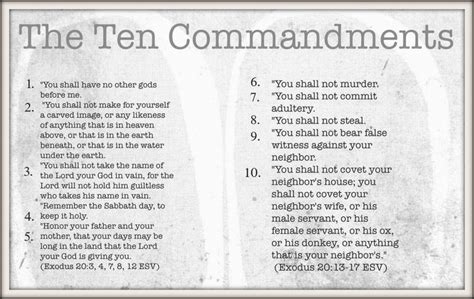 10 Ten Commandments Printable Exodus 20 Deuteronomy Godly Life