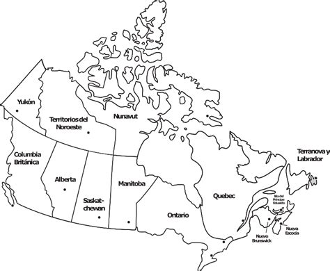 Mapa De Canad Con Ciudades Nombres Y Capitales En Pdf
