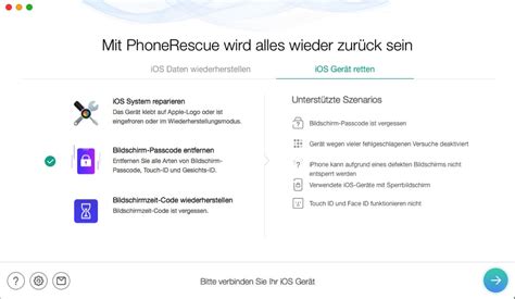Phonerescue Für Ios Online Anleitung Bildschirm Passcode Entfernen