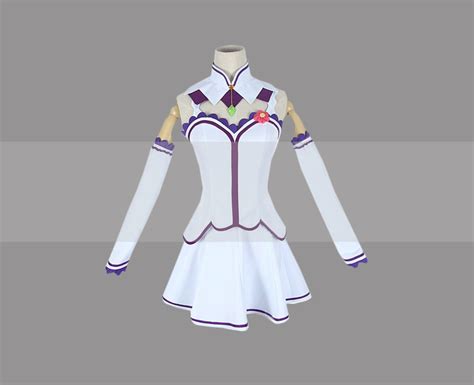 Rezero Emilia Cosplay Casual Dress Outfit Buy