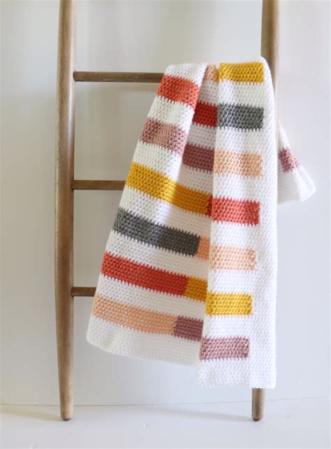 Daisy Farm Crafts Striped Blankets Crochet Modern Crochet Blanket