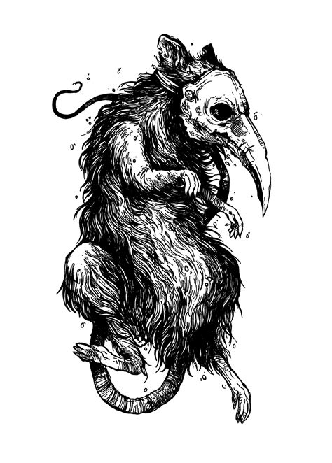 Plague Doctor Rat Illustration Grunge Artwork Perfect Etsy