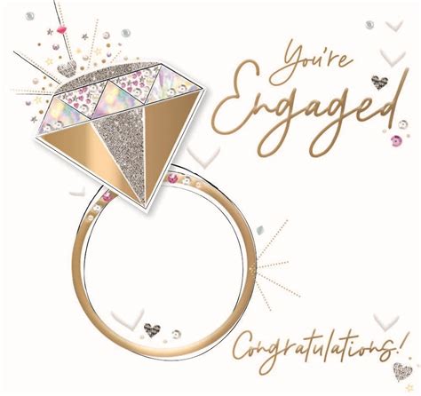 Congratulations Your Engaged Embellished Engagement Card Cards