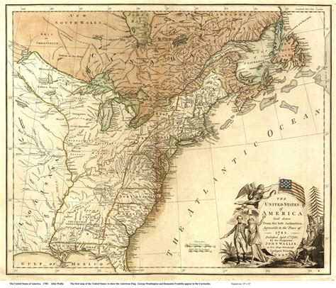 The United States Of America 1783 Map Usa Reprint Wallis Usa Maps