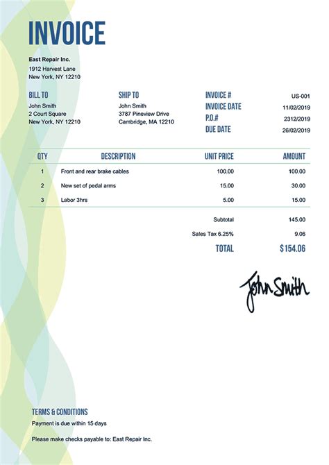 Free Invoice Template Word Forms Print And Email As Pdf