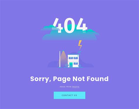 404 Not Found Message HTML Template