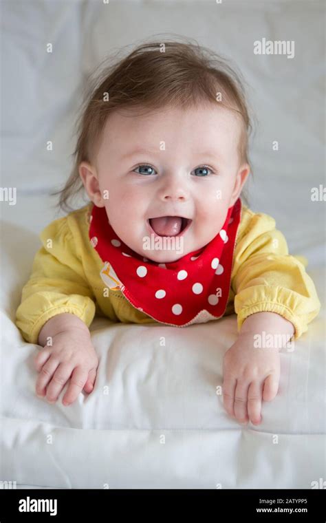 Portrait Of A 6 Month Old Baby Girl Stock Photo Alamy