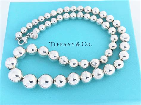Authentic Tiffany And Co Sterling Silver Graduated Bead Ball Etsy