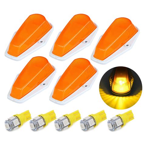 Doxmall 5pcs Amber Cab Marker Light Covers Replacement For F150 F250