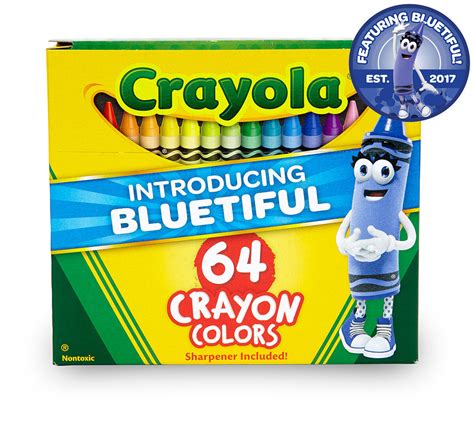 64 Crayola Crayons With Bluetiful