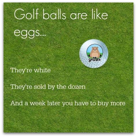 Two longtime golf buddies were one golfer pointed down the river, turned to the other golfer and said, look at those idiots fishing in. Golf balls are like eggs... #Golf #Jokes | Golf Jokes & Humor | Pinterest | Funny, Jokes and ...