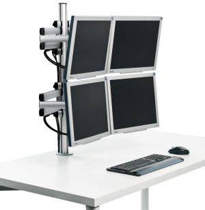 Mit einer monitorhalterung funktioniert das alles bequem mit einer handbewegung. Schreibtisch- / Monitorhalterung mit schwenkbaren Tragarme ...