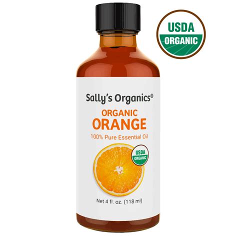 4oz Orange Essential Oil Usda Certified Organic Cold Pressed And