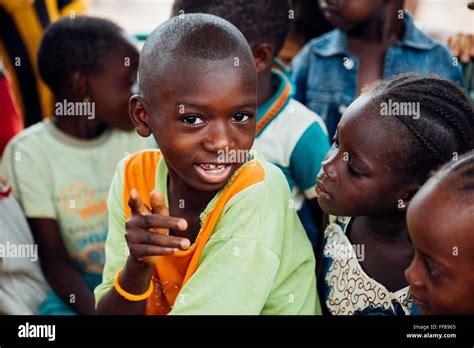 Mali Africa Black African Children Near Bamako Having Fun In The