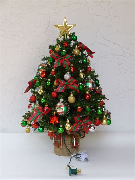 Miniature Christmas Tree Fully Decorated Tree 50 Clear Etsy