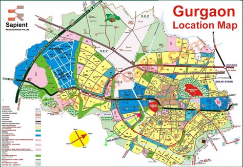 Gurgaon Maps Gurgaon Sectors Map Sapient Realty