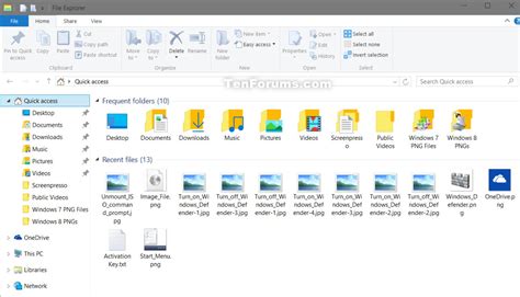 Add Or Remove Frequent Folders From Quick Access In Windows 10 Tutorials