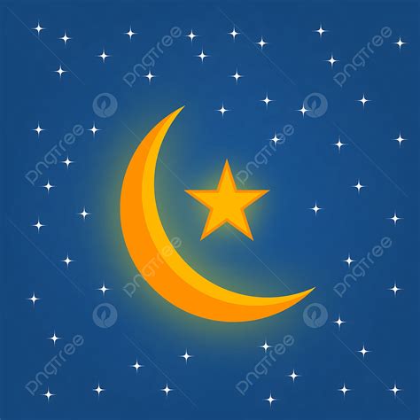 Moon Night Sky Vector Hd Images The Moon And Stars Shine In The Night
