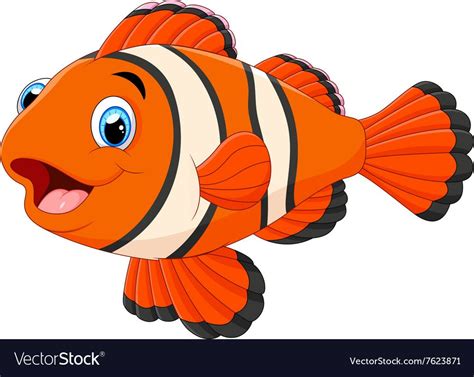 Illustration Of Cute Clown Fish Cartoon Download A Free