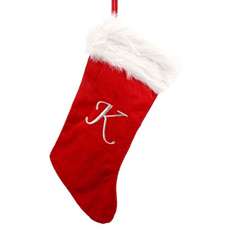 Treasure Co Trio Red Plush In Christmas Stocking Monogrammed Letter