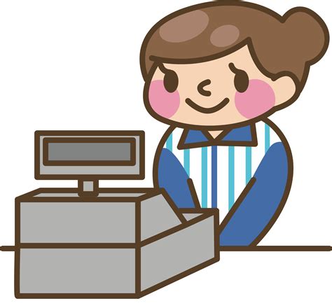 Cashier Cash Register Money Computer Animation Clipart Full Size