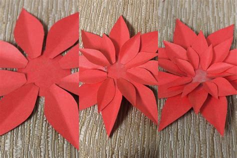 How To Make Paper Poinsettias Paper Flowers Roses Easy Diy Christmas