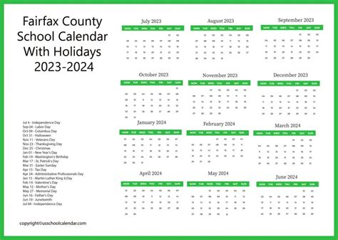 Fairfax county school calendar with holidays 2023-2024