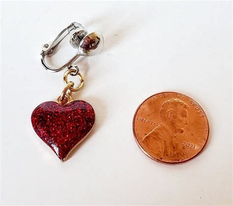 Fake Piercing Clit Clip Red Glitter Heart Labia Jewelry Clip Intimate Lingerie EBay