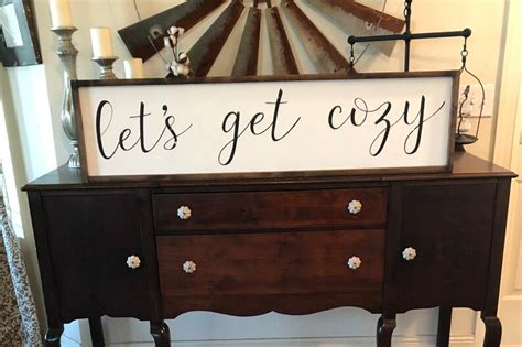 Lets Get Cozy Sign 50 X 13 Farmhouse Sign Modern Etsy