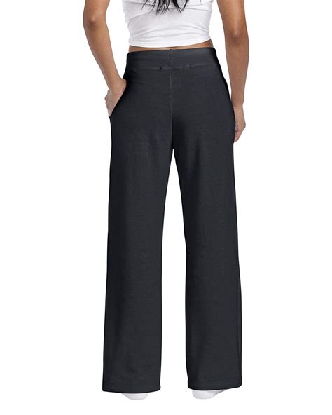 Gildan Womens Open Bottom Sweatpants Black Medium Black Size