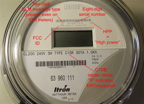 The meter id is listed in the service information section of your statement. Grid Insight :: Annoted ERT Meter Gallery