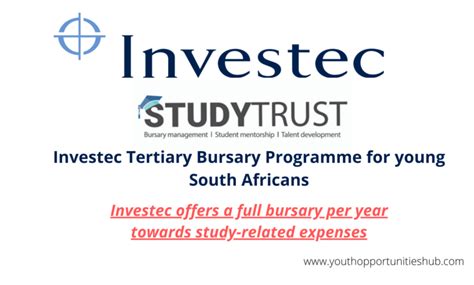 Investec Tertiary Bursary Programme For Young South Africans Youth