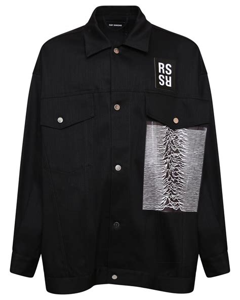 Raf Simons Joy Division Unknown Pleasures Oversized Denim Jacket Black