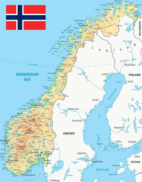 ⊛ Mapa De Noruega 🥇 Político Y Físico Imágenes Hd 2024