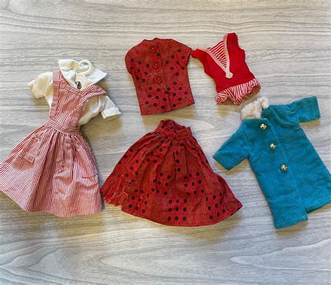 Lot Of Vintage Barbie Doll Clothes 1960s Candy Striper Dress And
