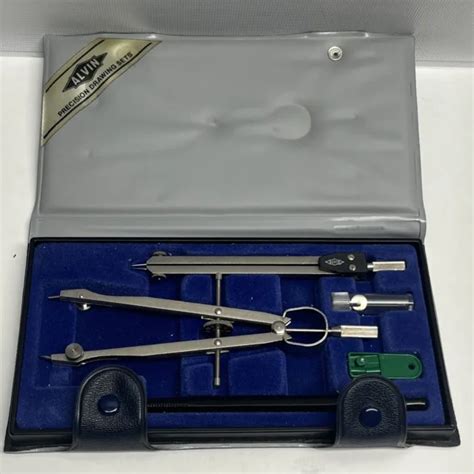 Vintage Alvin 525b Precision Drawing Drafting Instruments Set Made In
